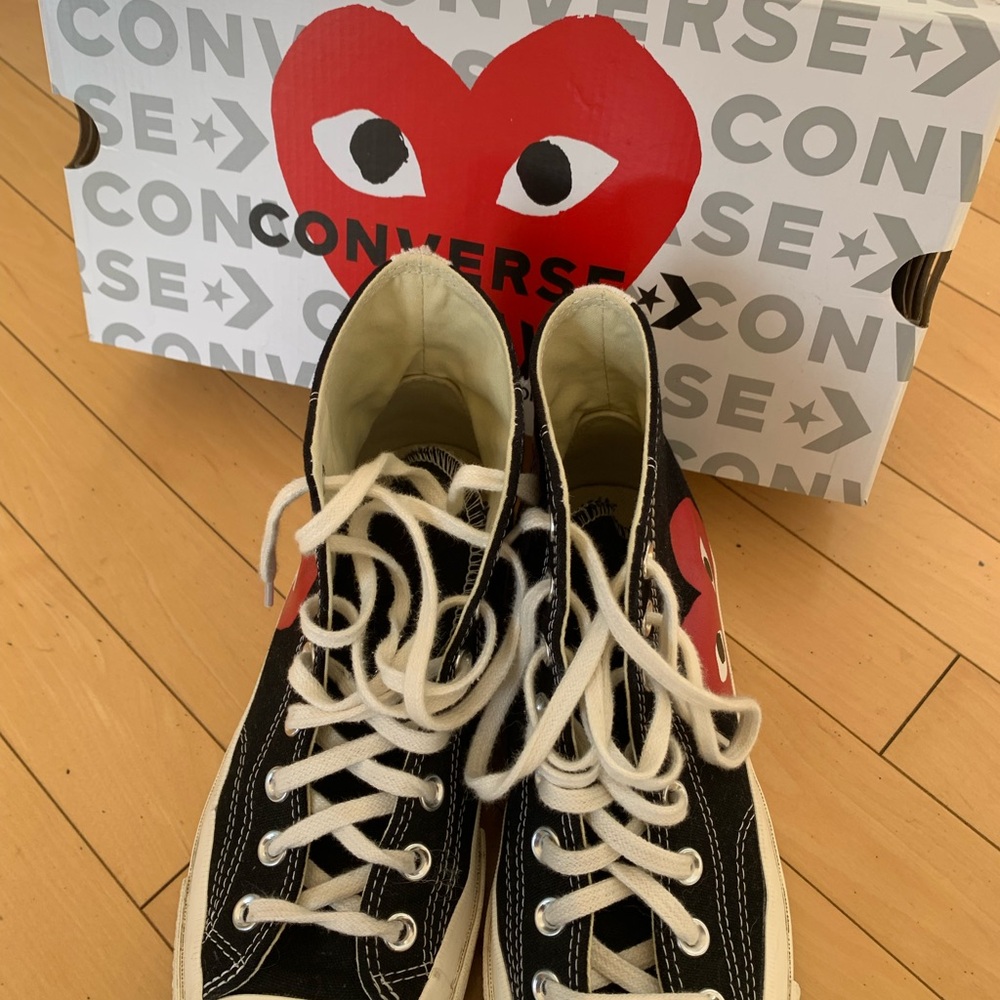 Converse Play High-Top Sneakers with Heart Design